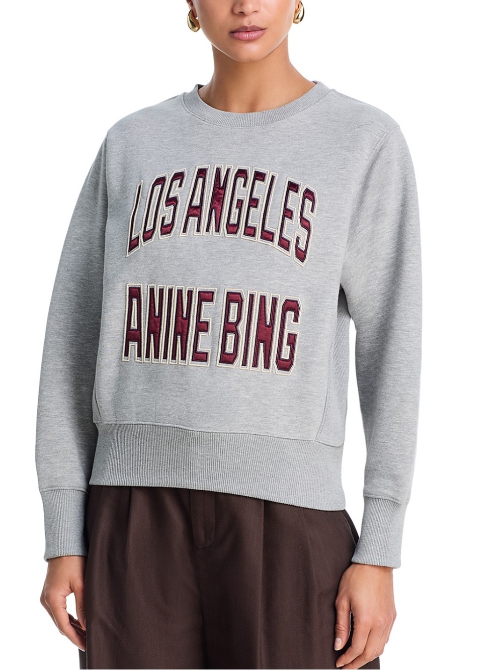 NWT Anine Bing Harry Shrunken gray sweatshirt Size Small